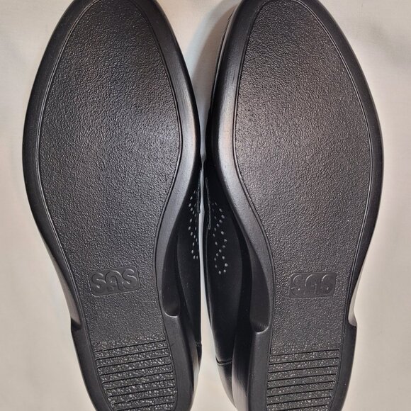 SAS Handsewn Black Leather Loafer Slip On Moccasin Shoes Mens Size 9C,Women 10.5